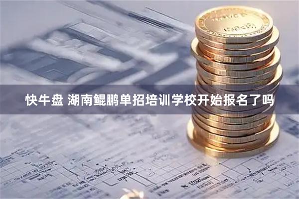 快牛盘 湖南鲲鹏单招培训学校开始报名了吗
