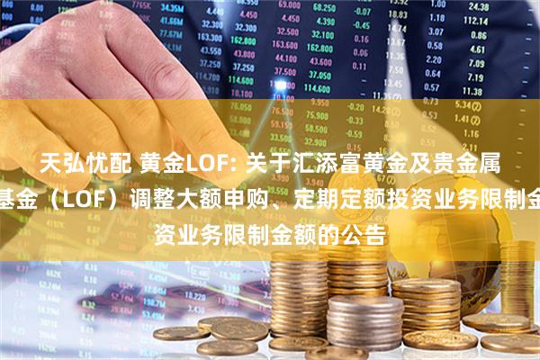 天弘忧配 黄金LOF: 关于汇添富黄金及贵金属证券投资基金(LOF)调整大额申购、定期定额投资业务限制金额的公告